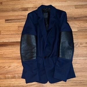 Belstaff Regency Blue Leather Blazer Jacket